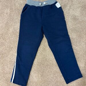 Kids GAP Navy Blue Jogger Pants with Gray Waistband